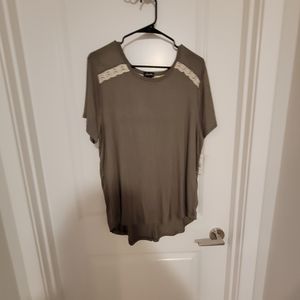 Womans shirt XL army green and lace